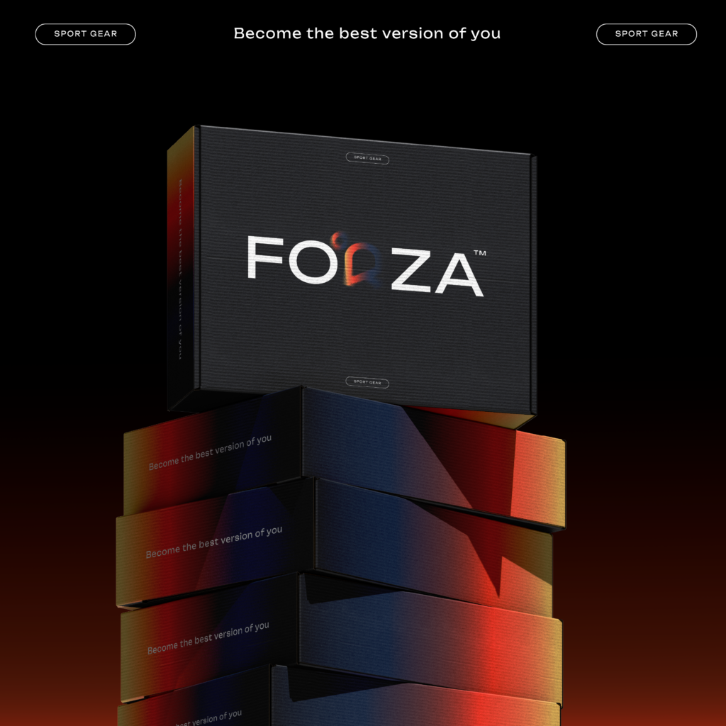 packaging design for FORZA sport gear product