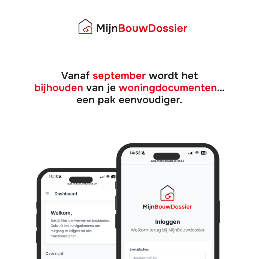 mobile app interface design for MijnBouwDossier platform