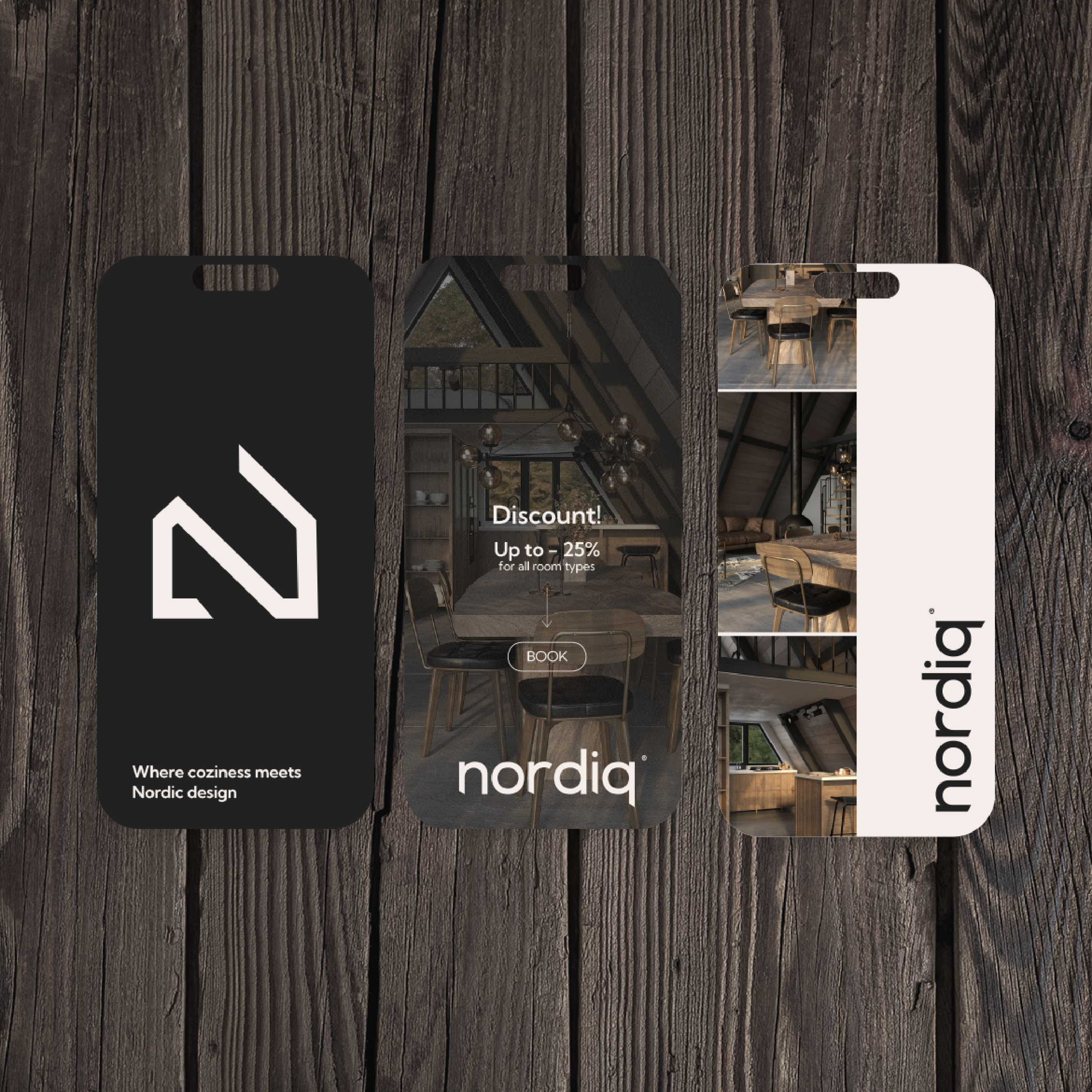 mobile app design mockup for Nordiq