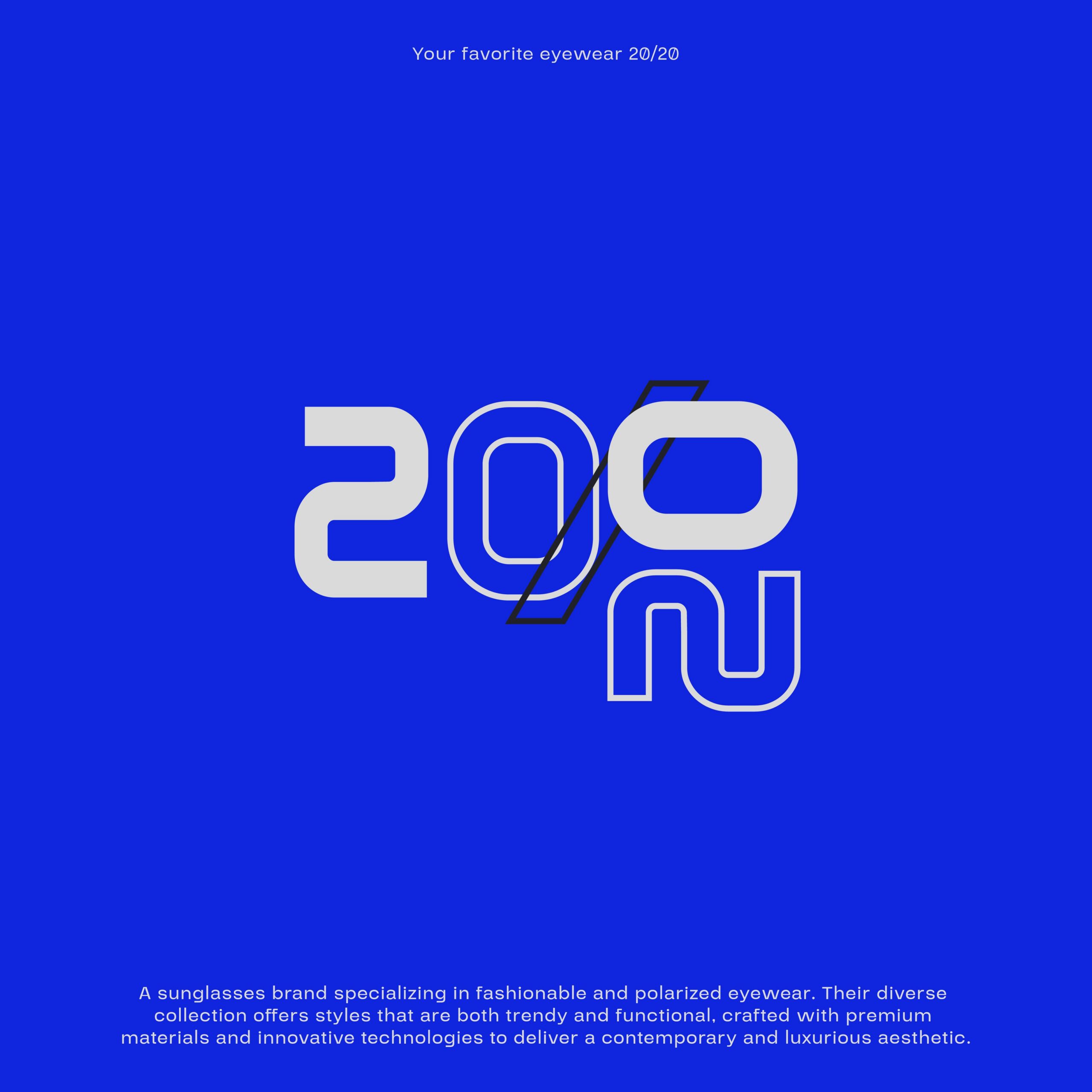 visual branding design for 20/20 eyewear brand
