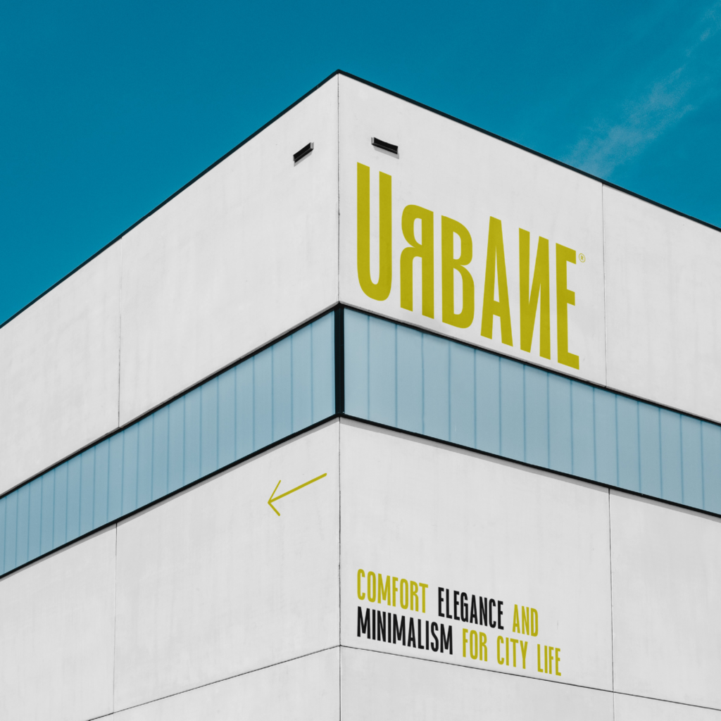 building signage design featuring Urbane brand identity