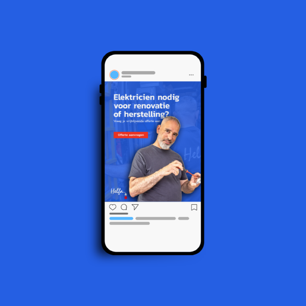 Instagram advertisement design for Helfa electrical services