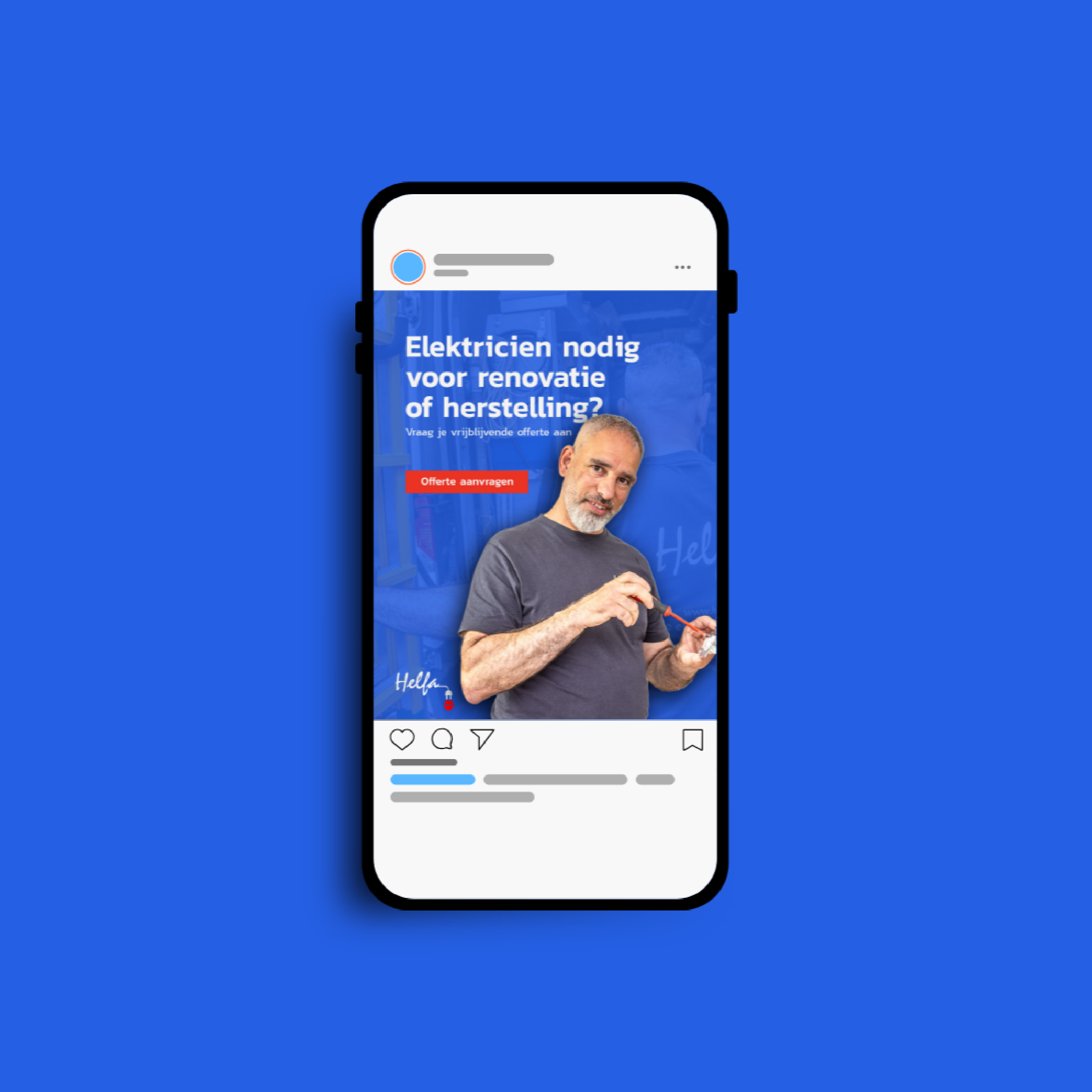 Instagram advertisement design for Helfa electrical services