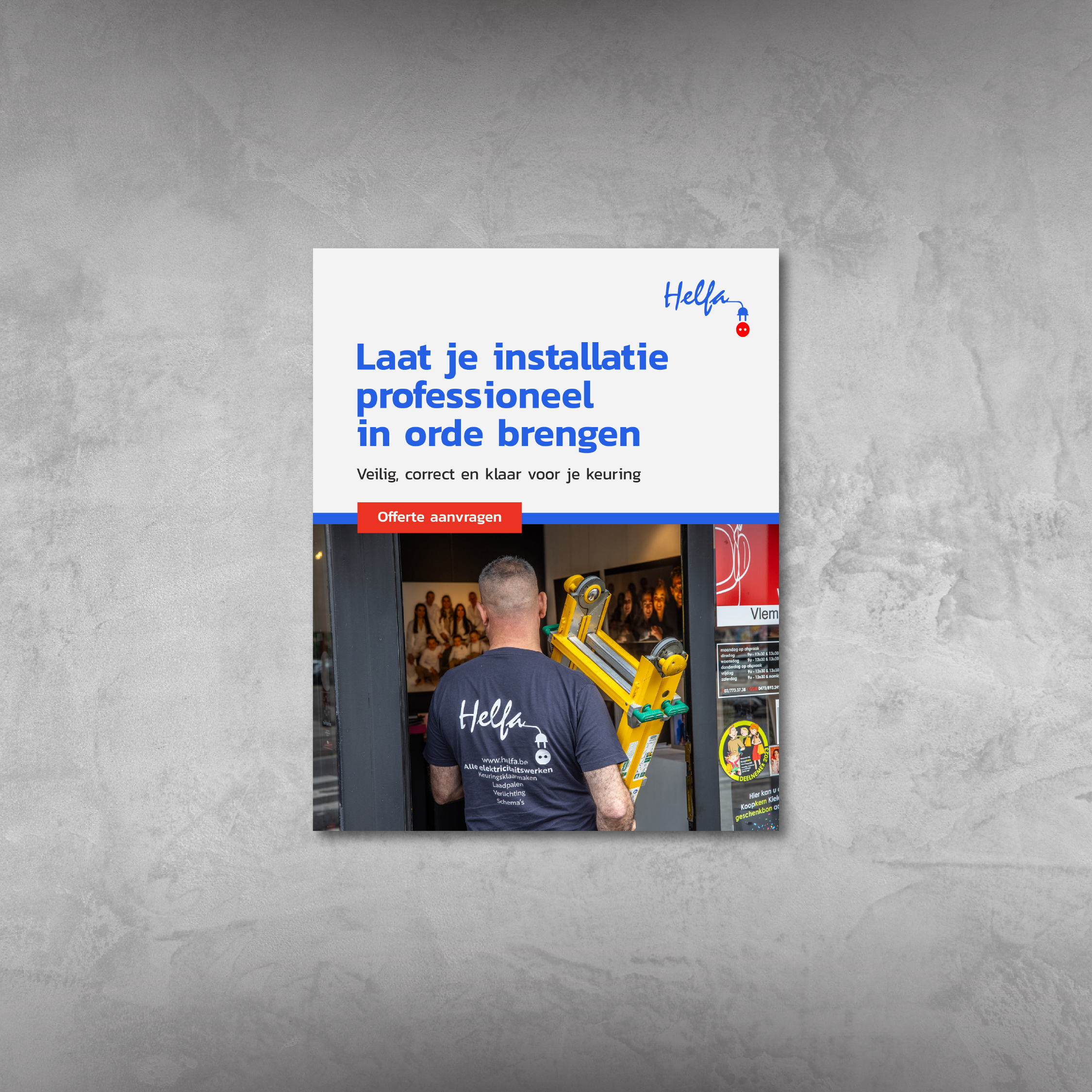 promotional advertisement design for Helfa electrical services